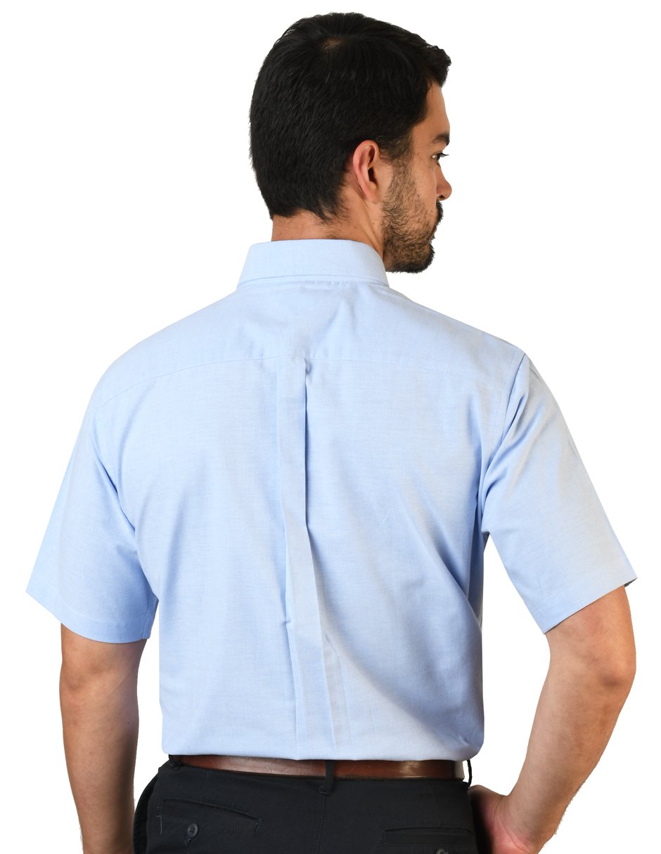 Camisa manga corta para hombre Basica Azul Cielo 100% Algodón - Chimay  Oficial