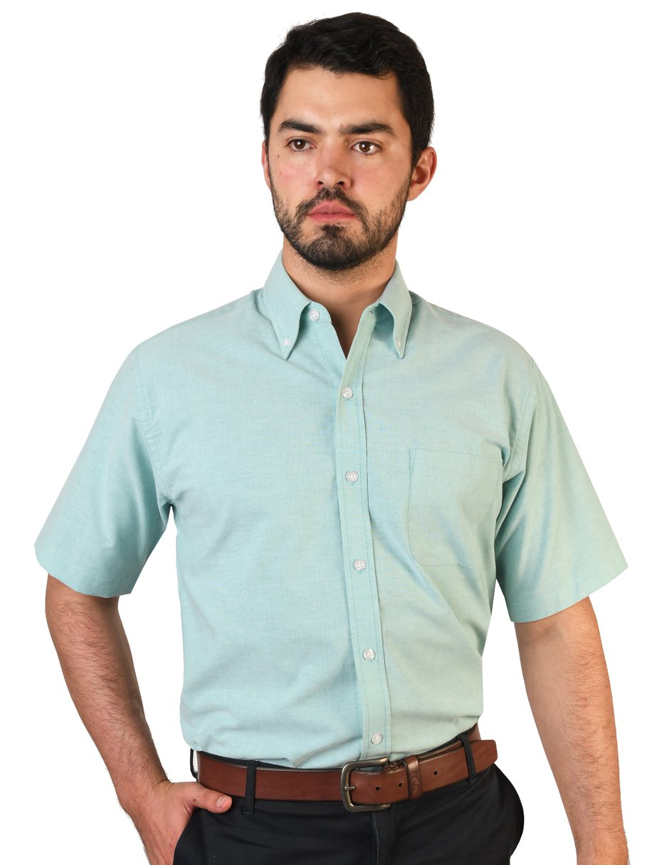 CAMISA MANGA CORTA OXFORD INGLES VERDE