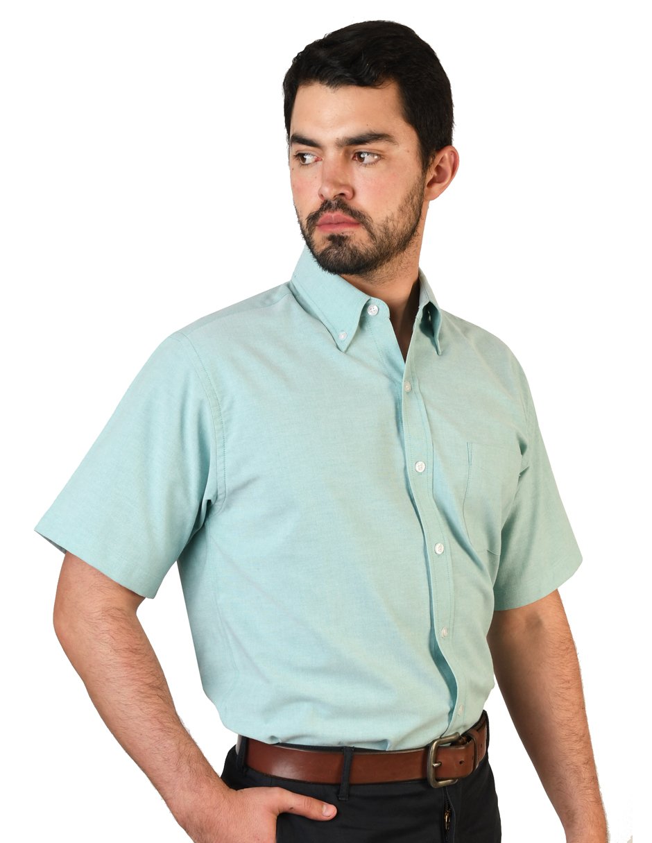 CAMISA MANGA CORTA OXFORD INGLES VERDE