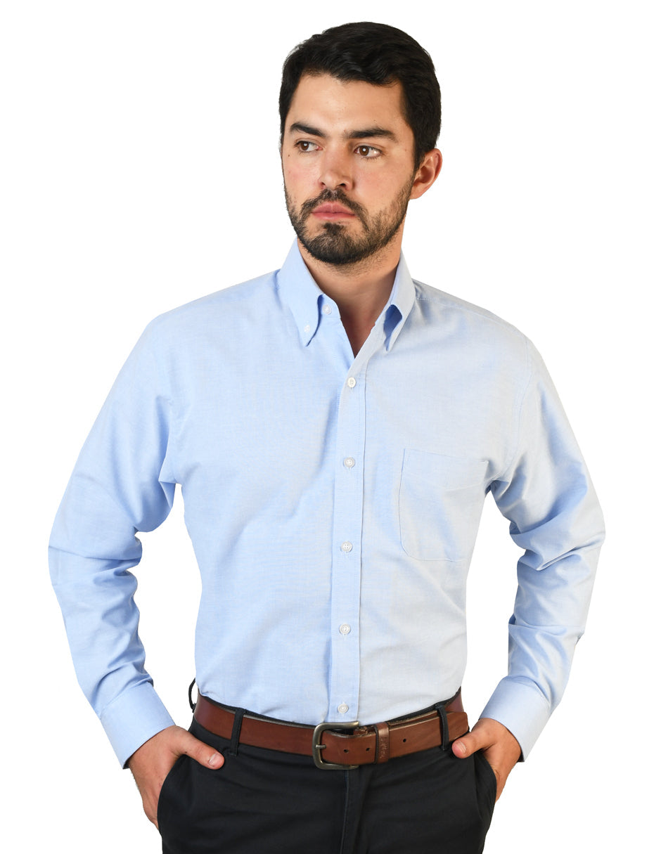 Camisa Oxford Ingles Cielo