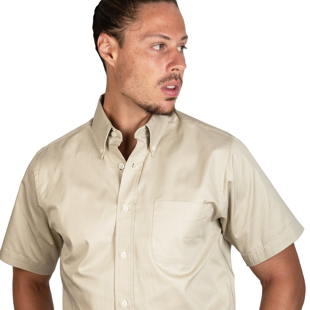 CAMISA MANGA CORTA LISA GABARDINA ARENA 