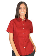 Blusa Venecia Rojo Quemado Manga Corta