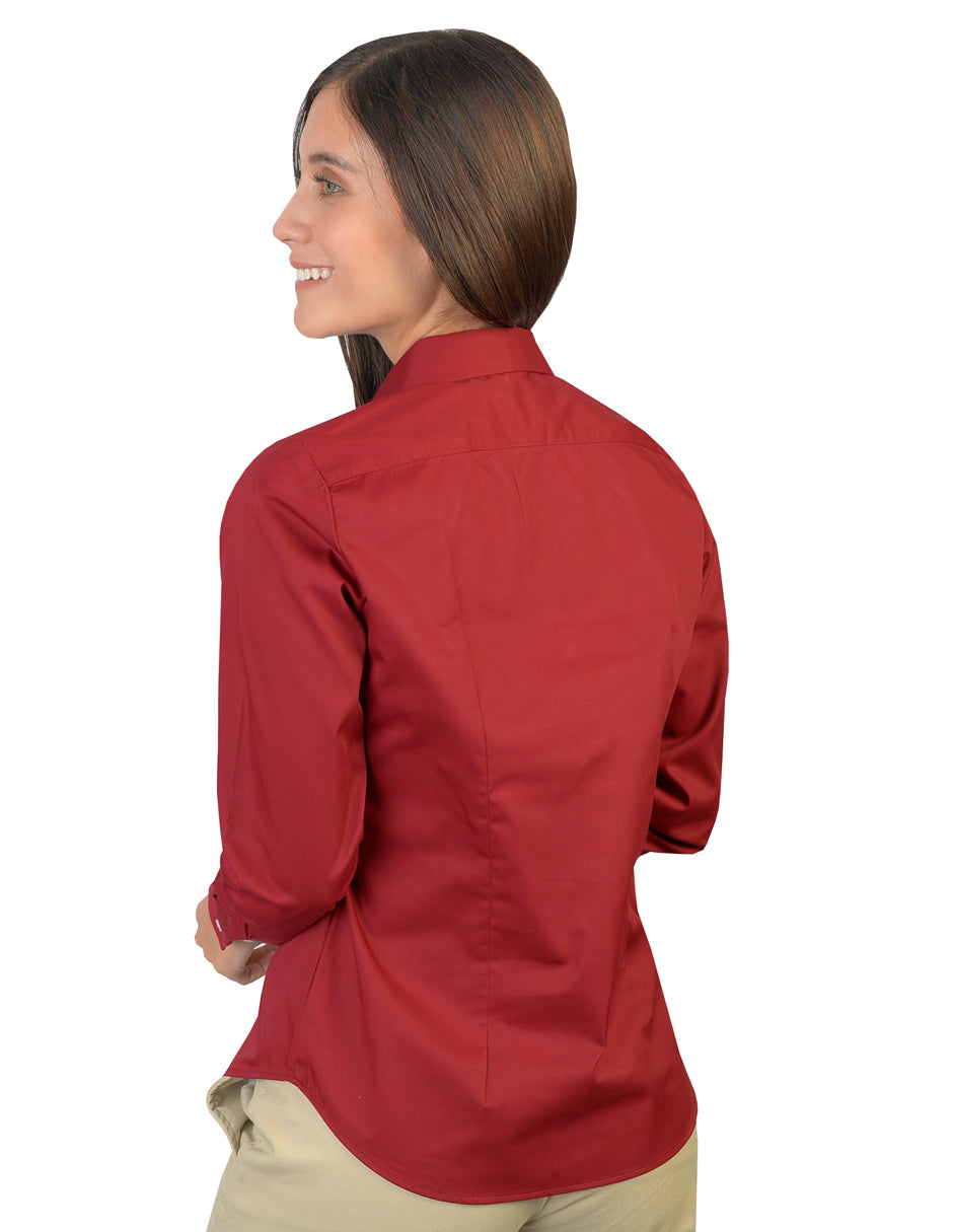 Blusa Venecia Rojo Quemado Manga Larga