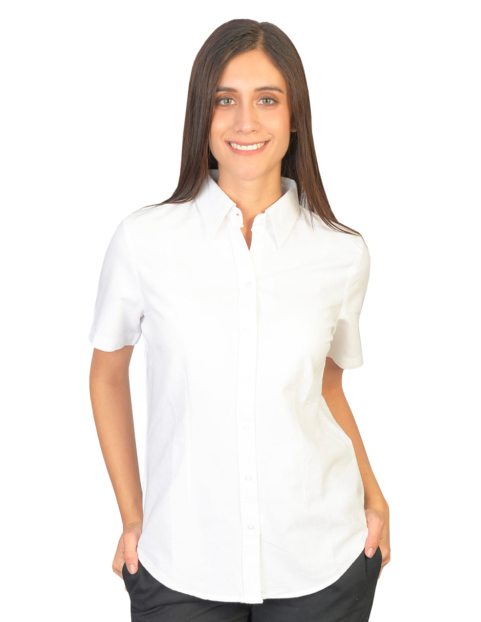 Blusa Oxford Pin Point Blanco