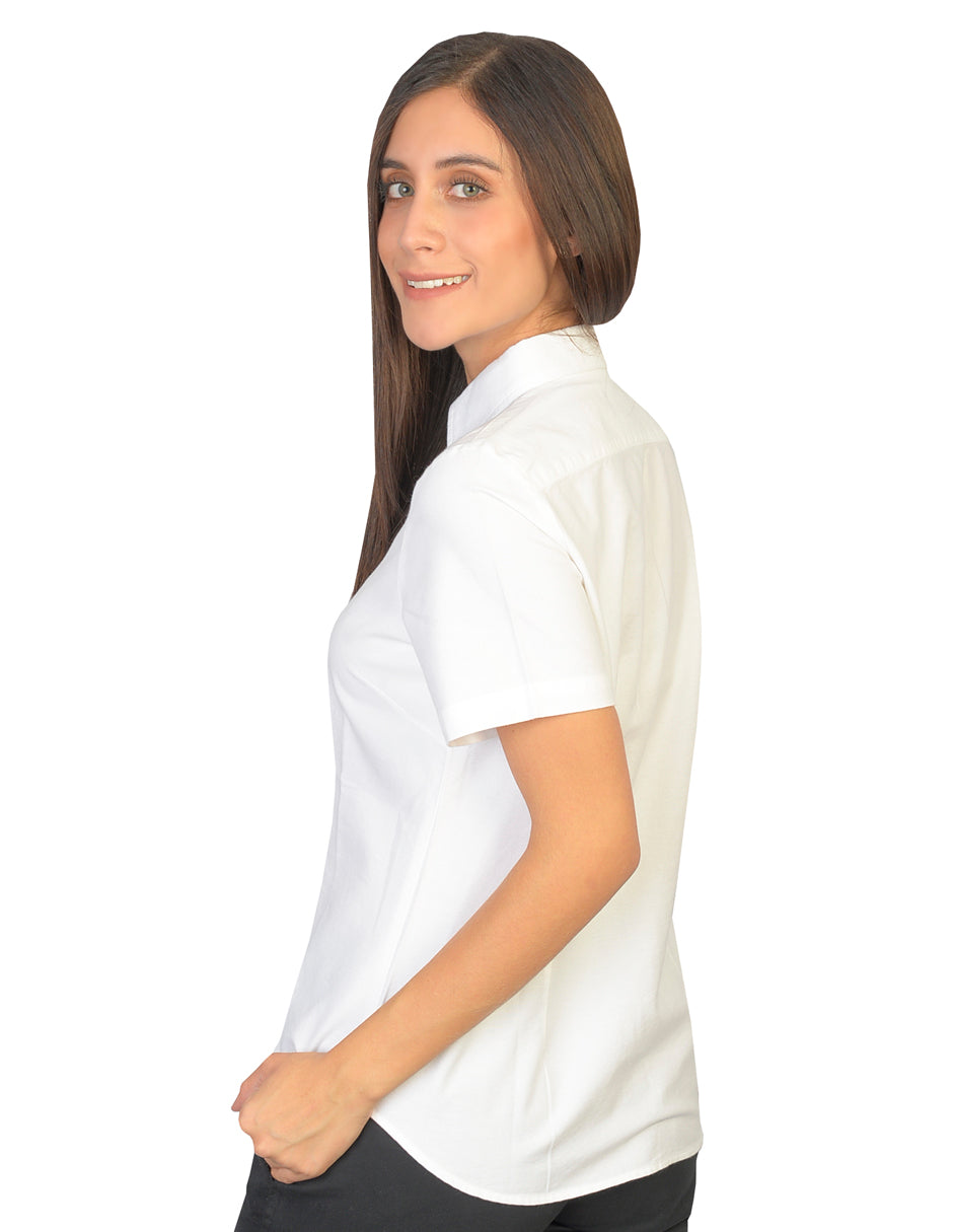 Blusa Oxford Pin Point Blanco