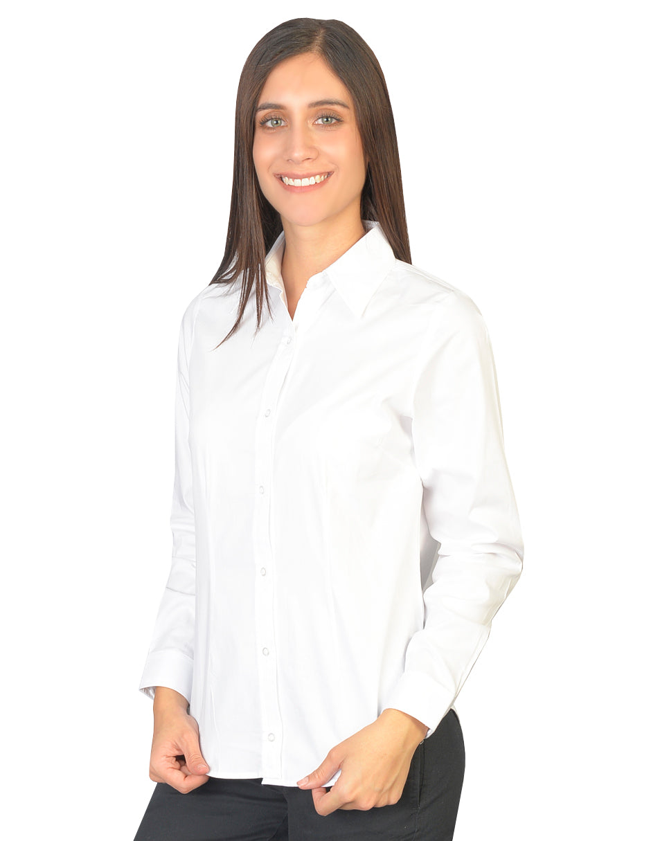 Blusa Oxford Pin Point Blanco