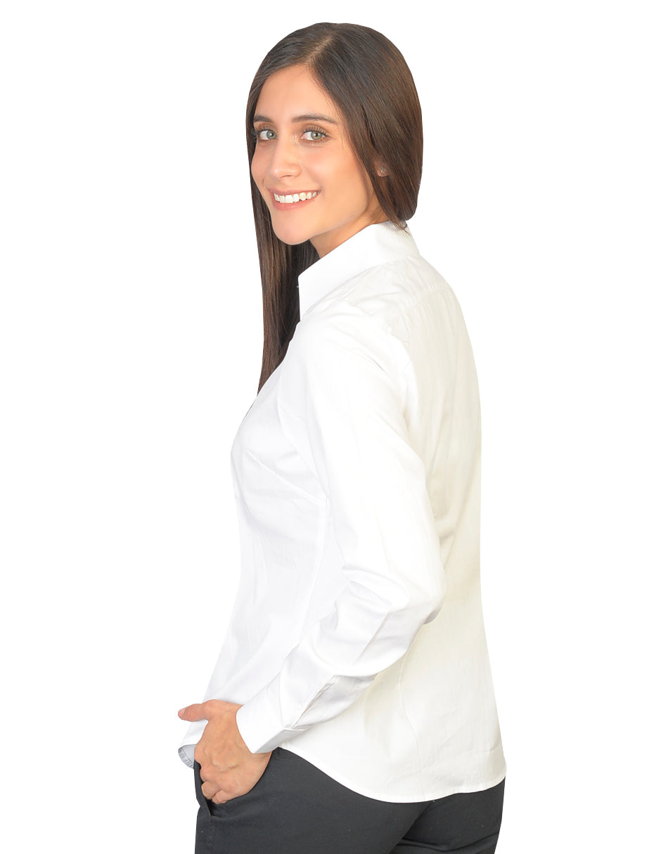 Blusa Oxford Pin Point Blanco