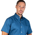 CAMISA MANGA CORTA LISA GABARDINA INDIGO 