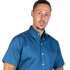 CAMISA MANGA CORTA LISA GABARDINA INDIGO 