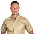 CAMISA MANGA CORTA LISA GABARDINA KAKY 