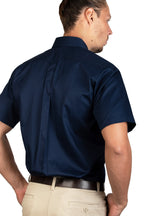 CAMISA MANGA CORTA LISA GABARDINA MARINO 
