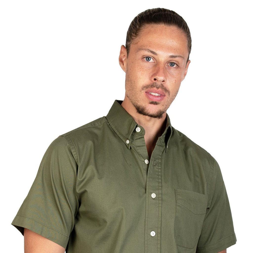 CAMISA MANGA CORTA LISA GABARDINA MILITAR 